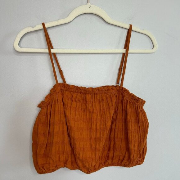 Aerie Burnt Orange Spaghetti Strap Sleeveless Crop Top Women’s Size Medium - Picture 1 of 5
